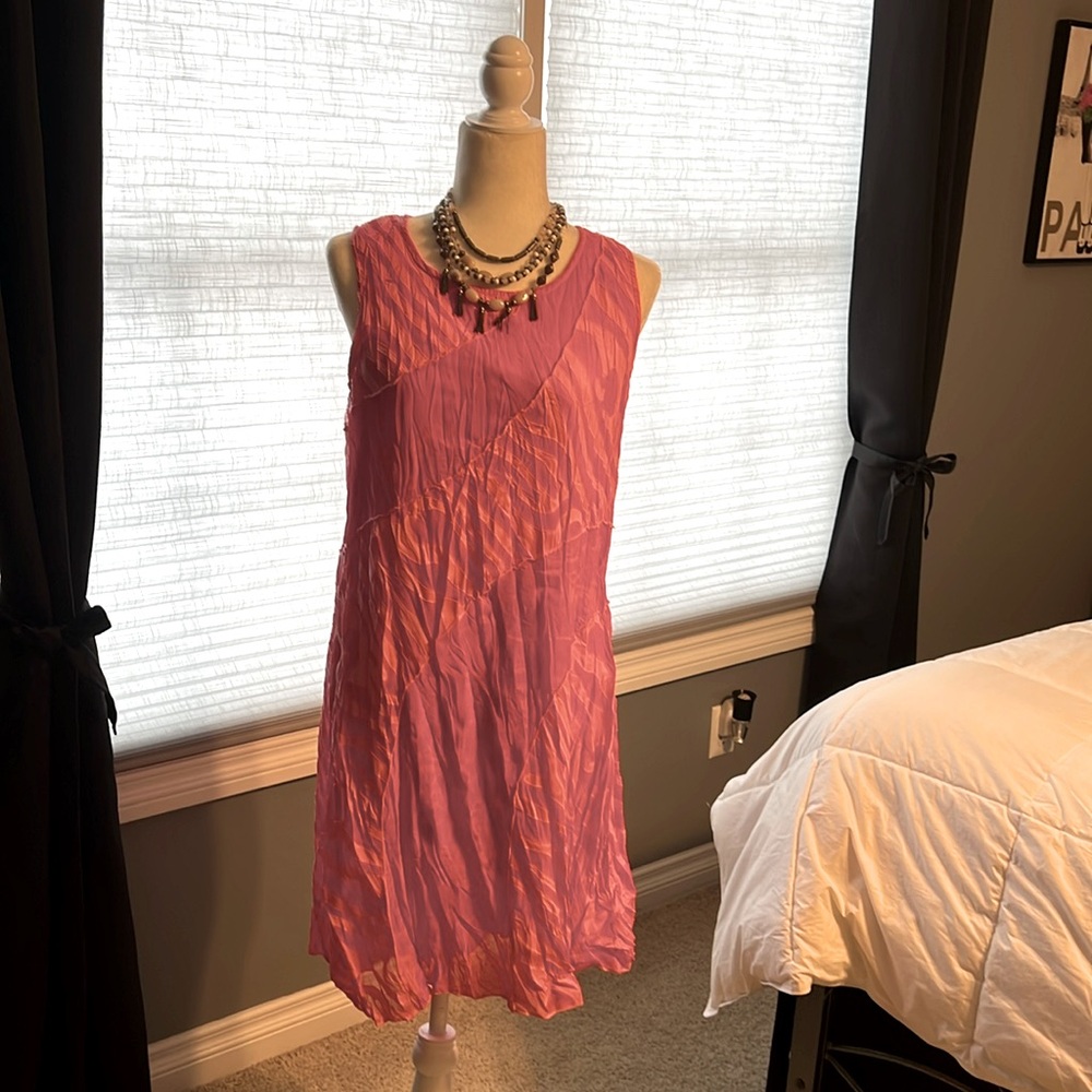 Chico's Pink Sleeveless Midi Dress